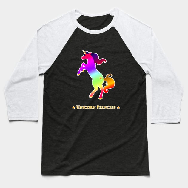 Unicorn Princess Baseball T-Shirt by angmermsmith